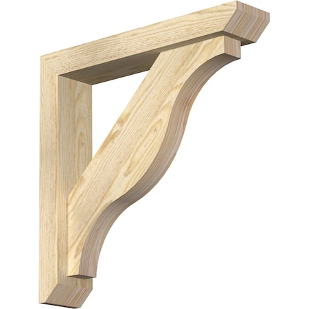 Ekena Millwork Funston Slat Rough Sawn Bracket w/ Offset Brace, Douglas Fir, 4"W x 20"D x 20"H BKT0402X20X20FST06RDF